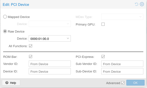 Proxmox PCI passthrough